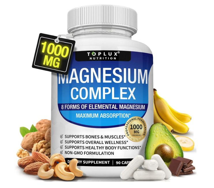 Toplux - Magnesium complex 8 formas de magnesio elemental, 90 capsulas