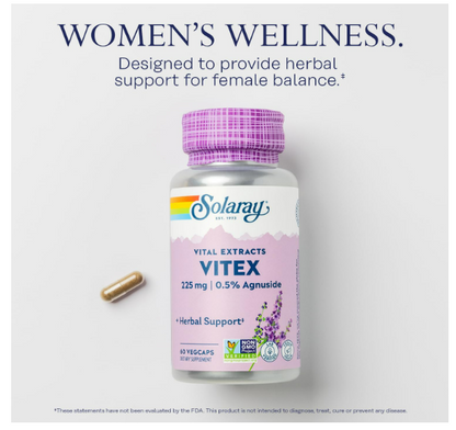 Vitex vital extracts 225mg, 0.5%, 60 capsulas - Solaray