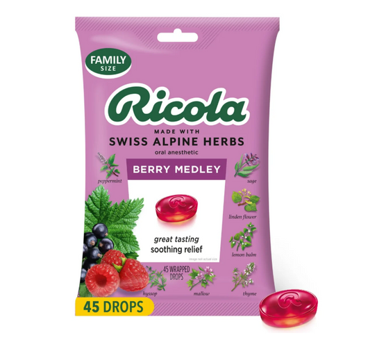 Ricola, caramelos para la Garganta Berry Medley - 45 unidades
