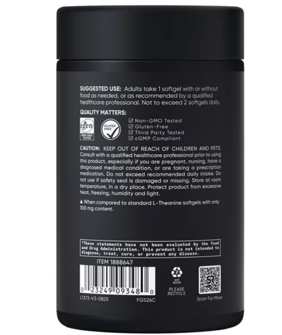 Sports Research - L-Theanine 200mg, 150 capsulas