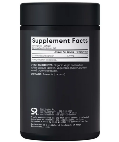 Sports Research - L-Theanine 200mg, 150 capsulas