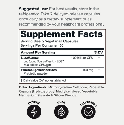 Toniq - Lactobacillus Salivarius 100 Billion CFU, 60capsulas