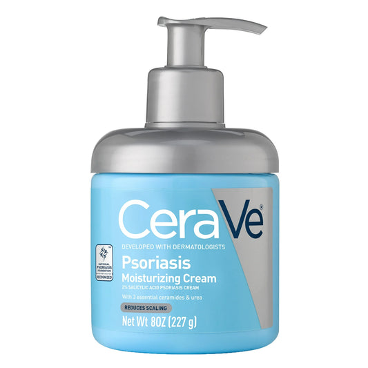 Crema hidratante y loción corporal CeraVe para la psoriasis con ácido salicílico y urea para piel psoriásica y seca, 227g
