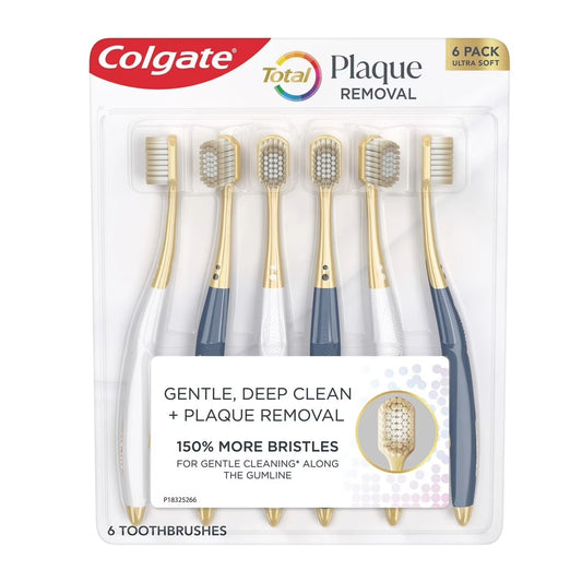 Cepillo de dientes manual Colgate Total Plaque Removal Ultra Soft (paquete de 6)