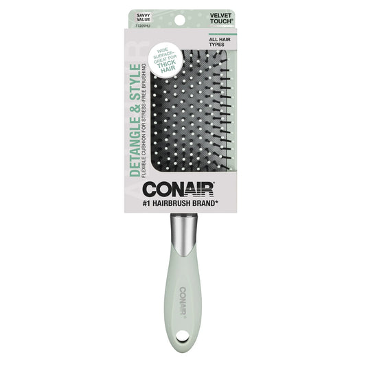 Cepillo de paleta Conair Velvet Touch, desenredante, para todo tipo de cabello
