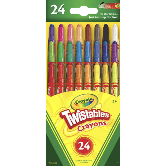 Mini crayones Crayola Twistables, 24 unidades, útiles escolares, multicolor