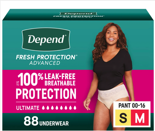 Depend Woman -  Ropa Interior  para incontinecia y Postpartum lo mejor para la absorcion.
