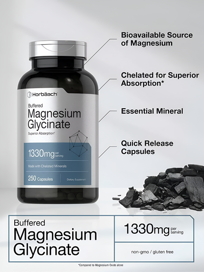 MAGNESIUM GLYCINATE 1330MG  250  Capsulas - HORBAACH