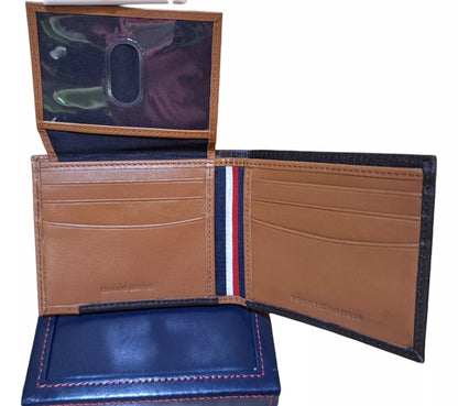 Tommy Hilfiger Leather wallet and valet, billetera para hombre color marrón/tan