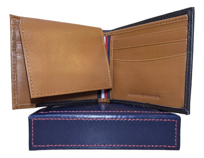 Tommy Hilfiger Leather wallet and valet, billetera para hombre color marrón/tan