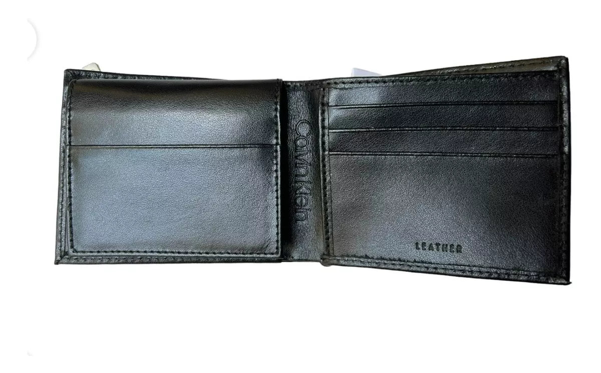 Billetera Calvin Klein Rfid Con Cierre, color negro