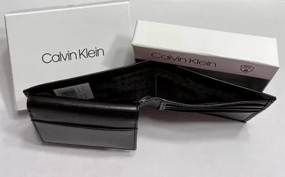 Billetera Calvin Klein Rfid Con Cierre, color negro