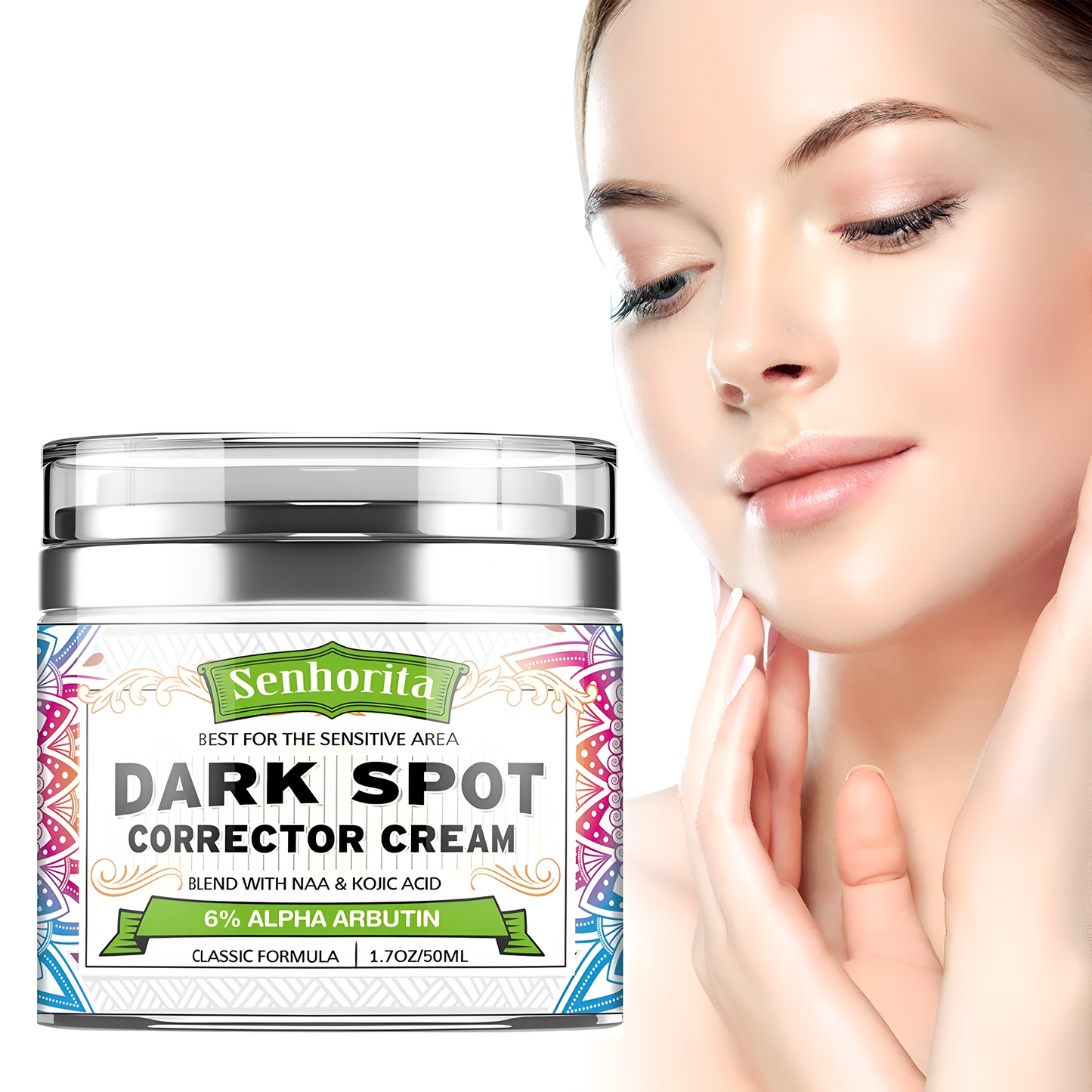 Senhorita - Crema correctora de manchas oscuras y decoloración, 1.7 oz (50ml)