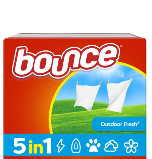 Bounce - Toallitas suavizantes para secadora para exteriores, 160 hojas