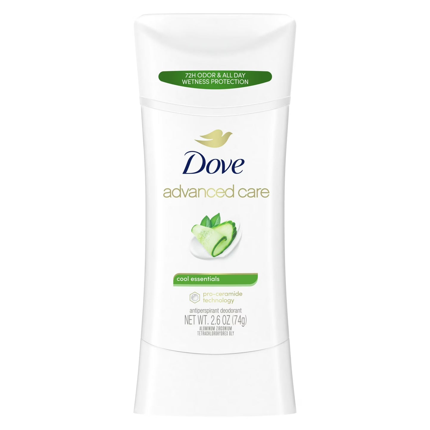 Desodorante antitranspirante en barra Dove Advanced Care para mujer Cool Essentials, 74g