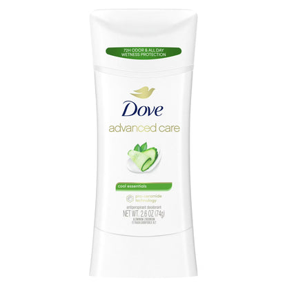 Desodorante antitranspirante en barra Dove Advanced Care para mujer Cool Essentials, 74g