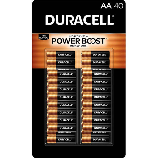 Pilas alcalinas AA Duracell Power Boost Coppertop, 40 unidades