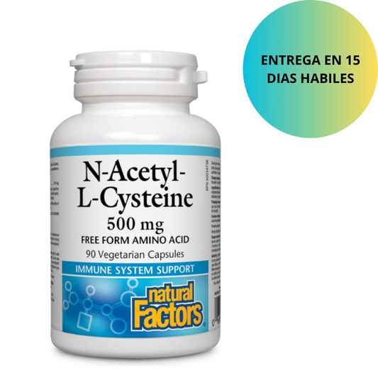 N-Acetyl-L-Cysteine 500mg , 90 capsulas vegetarianas - Natural Factors