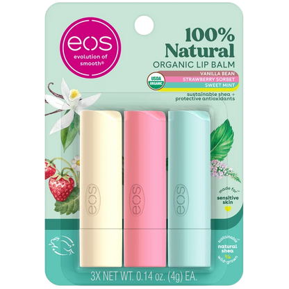 Bálsamos labiales en barra EOS 100 % naturales y orgánicos (paquete de 3)