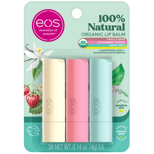 Bálsamos labiales en barra EOS 100 % naturales y orgánicos (paquete de 3)