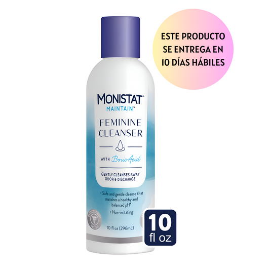 Monistat Limpiador Femenino con Ácido Bórico, Lavado Femenino Sin Fragancia, 10 Fl Oz