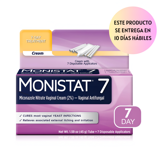Monistat Tratamiento para la infeccion vaginal  de 7 días, 7 cremas de miconazol desechables