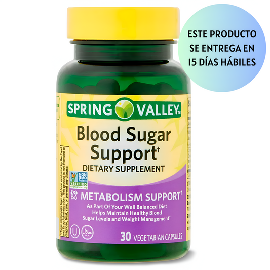 Blood Sugar Support , 30 capsulas vegetarianas - Spring Valley