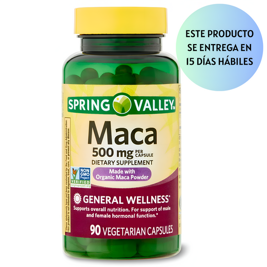 Maca 500mg , 90 capsulas vegetarianas - Spring Valley