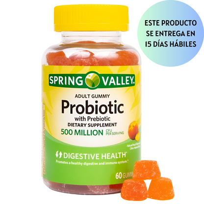 Spring valley probiotico 500 million , 60 gomitas