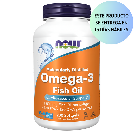 NOW Omega 3 1000mg Fish Oil , 180 EPA / 120 DHA - 200Softgels