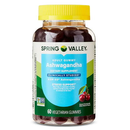 Spring Valley   Ashwagandha KSM-66 Vegetarian Gummies, Cherry, 60 Gomitas