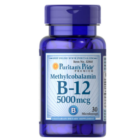 Methyylcobalamin B-12 5000mcg , 30 unidades - Puritans pride