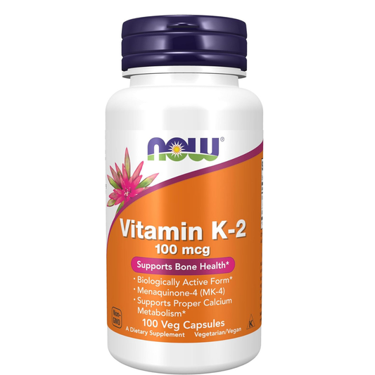 NOW  - Vitamina K-2 100 mcg, 100 capsulas vegetables