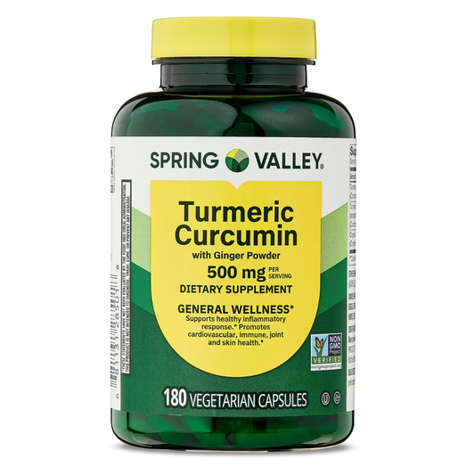 Spring Valley - Turmeric Curcumin 500mg, 180 capsulas