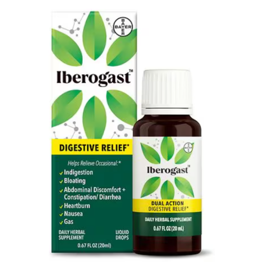 Iberogast - Gotas líquidas de suplemento herbal diario para el alivio digestivo de doble acción, 20ml