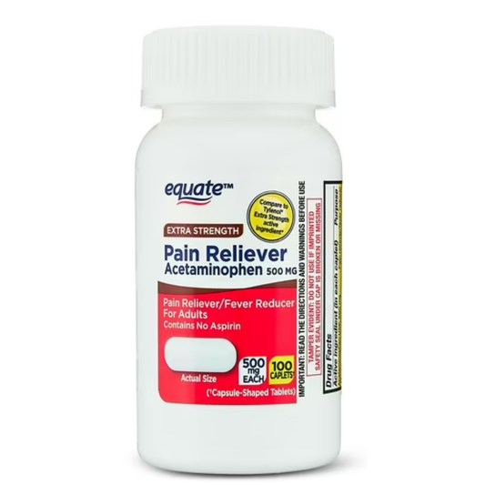 Equate - Analgésico de Fuerza Extra Acetaminofén 500 Mg, 100 caplets