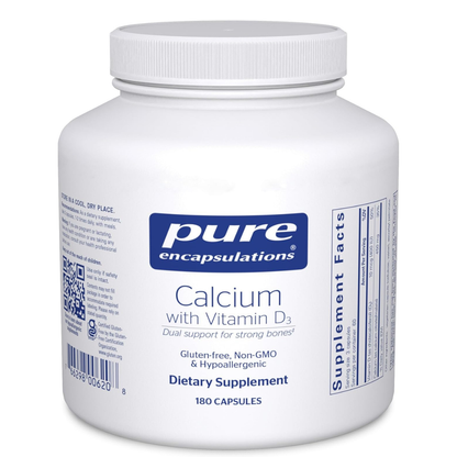 Pure Encapsulations -  Calcio (450mg)con Vitamina D3 10mcg(400IU), 180 capsulas
