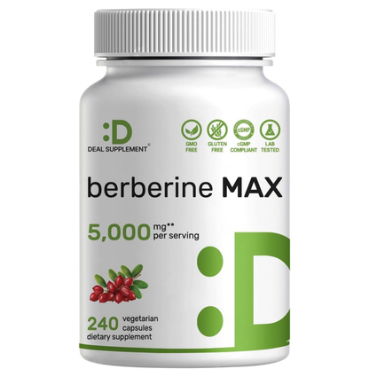 Deal Supplement - Berberine Max 5,000mg, 240 capsulas vegetarianas