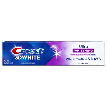 Crest 3D White - Pasta Dental Vivid Mint Ultra Whitening, 147g