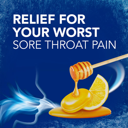 Vicks VapoCool Pastillas Medicadas para el Dolor de Garganta Severo, Mentol, Miel Limón, 45 Unidades