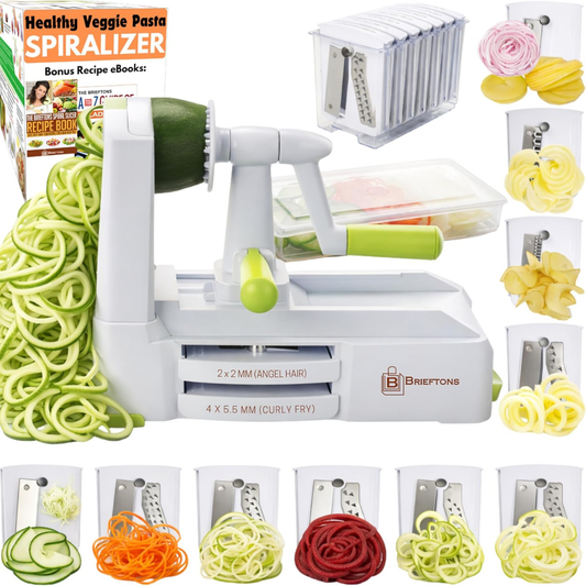 Brieftons - Espiralizador de 10 hojas: Cortador de verduras en espiral