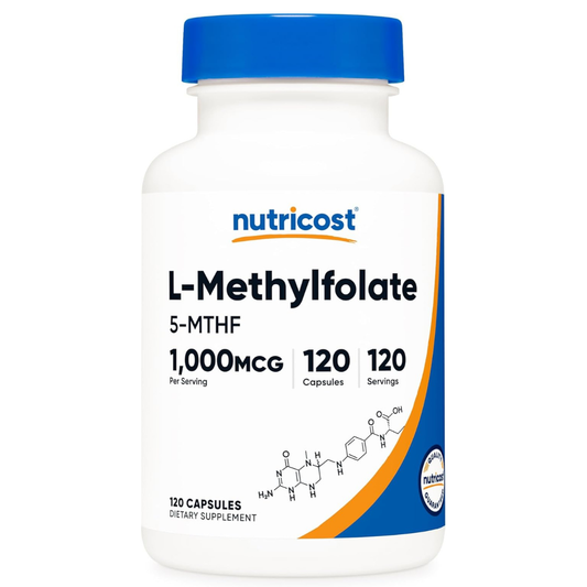 Nutricost- Methylfolate(5-MTHF) 1000mcg, 120 Vegetarian Capsules
