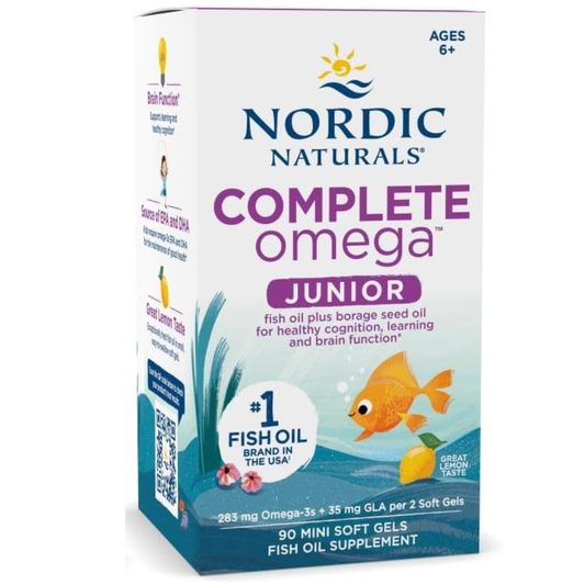 Nordic Naturals - Complete omega junior(283mg omega-3s), 90 mini capsulas sabor a limon