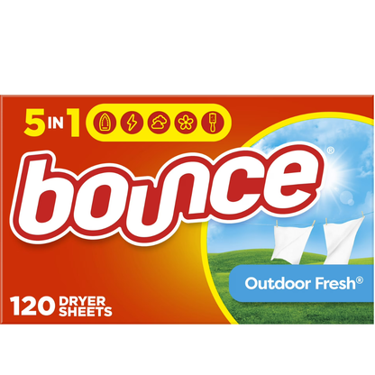 Bounce - Toallitas suavizantes para secadora, aroma a frescura exterior, 120 unidades
