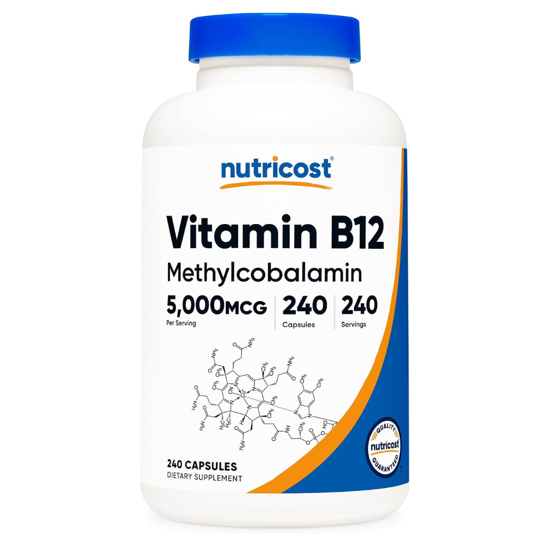 Nutricost - Vitamina B12 (Methylcobalamin) 5,000mg - 240 capsulas
