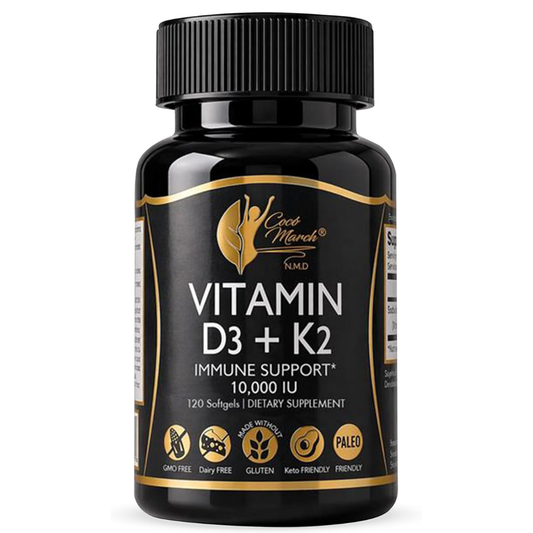 Coco March - Vitamina D3 + K2 10,000 IU - 120 capsulas