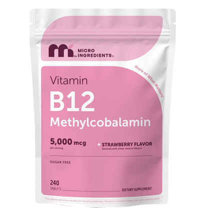 Micro Ingredients - Vitamina B12 methylcobalamin 5,000mcg - 240 tabletas