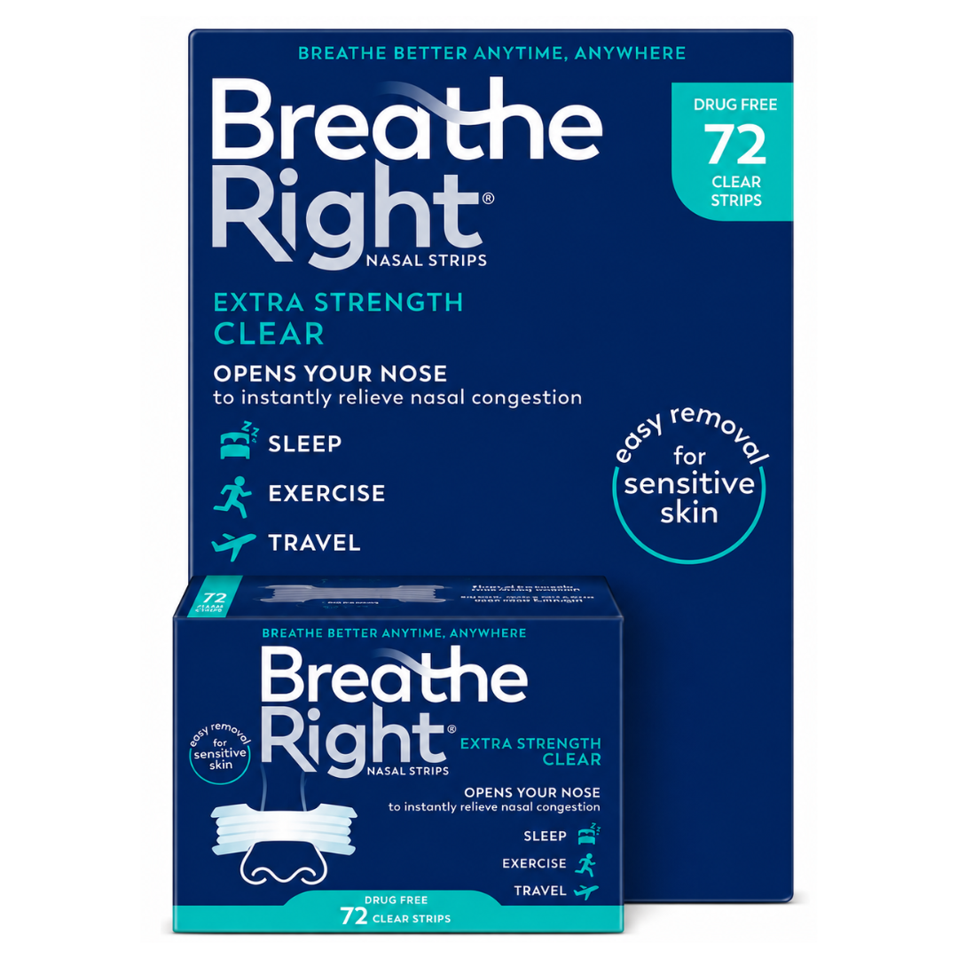 Tiras nasales Breathe Right Extra Fuertes, 72 tiras