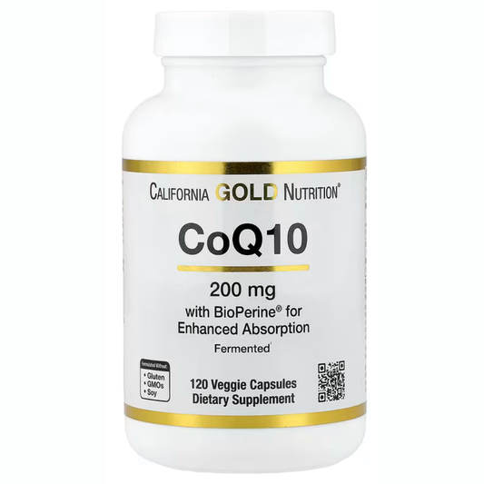 Califorina Gold Nutrition - Coq10 200mg con BioPerine, 120 cápsulas vegetales