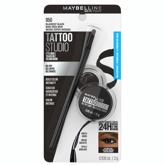Maybelline - Delineador en gel Tatto Studio 950 negro super intenso, 3g